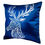 Christian dukaan Satin Cushion Cover - Reindeer - 16  X 16  , Blue