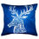 Christian dukaan Satin Cushion Cover - Reindeer - 16  X 16  , Blue