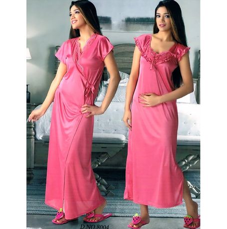 2 Piece Traditional India Nighty - JKHNS - 2P- 8004, pink
