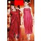 2 piece nighty with transparent lace front - JKSETH-2P-1205, red, free size  32-36  inch, nighty with overcoat gown