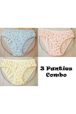 Soft Comfortable Panty Pack- JKLOVPANTY-6002, m - pack of 3 panties, yellow skyblue babypink