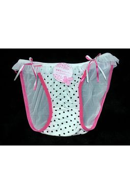 Premium Honeymoon panty - Front Hosiery Back Transparent panty - JKBLR-HoneyMoonPanty, white - pinklining, 28 - 34