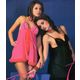 Babydoll Nighty - Fur and laces - Honeymoon romantic - women sleepwear - JKVAL - F - 425, pink