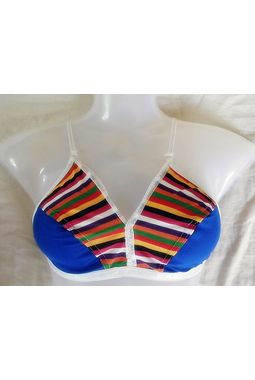 Fun Game - Use and Throw Economy Colorful Bra - JKDELBRA-ECONOMY, blue with multicolor stripes, 32