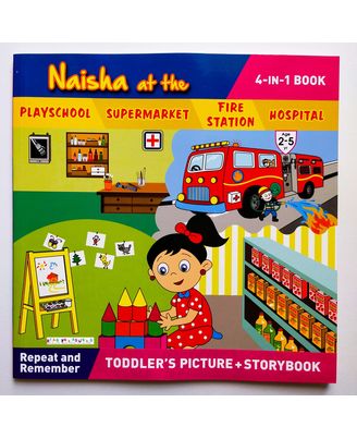 Naisha 4 in 1- Naisha at the Playschool, Supermarket, Fire Station, Hospital