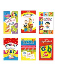 Jolly Kids Alphabets Letters Writing Books (Normal & Cursive Writing) (Set of 6)