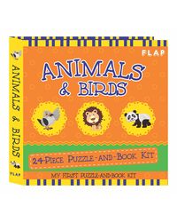 FLAP- 24 piece Puzzle+ Book- Animals & Birds