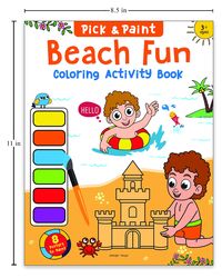 Pick and Paint Coloring Activity Book For Kids: Beach fun