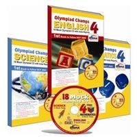 Class 4- Olympiad champs- Science, Maths, English- 18 mock Olympiad tests CD & set of 3 books