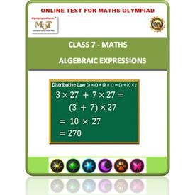 Class 7, Algebraic expressions, Online test for Math Olympiad