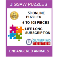 50 Online Jigsaw puzzles (6 to 108 pieces) - Endangered animals