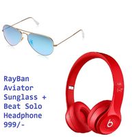 Rayban Aviator With Beat Solo Combo