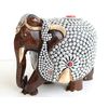 Wooden Elephant Statue With Metal Work