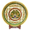 Marble Plate with Emboss Peacock Painting 2, 12 inches, 12 inches