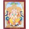 Craftsgallery Miniature Painting of Ganesha on Marble Tile