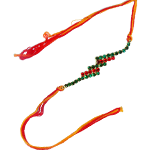 Fancy Rakhi with Red and Green Stones