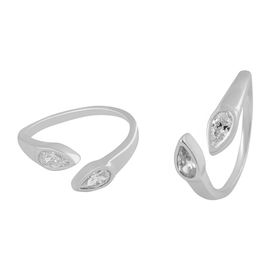 Top Openable Zircon Silver Toe Ring-TR104