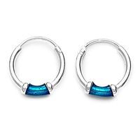 Hoops Silver Blue Earrings-ER013, aqua blue