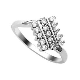 Lovely CZ Silver Finger Ring-FRL047