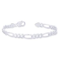 Figaro Chain Silver Bacelet- BR005