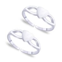 Touch Heart Silver Toe Ring-TR230