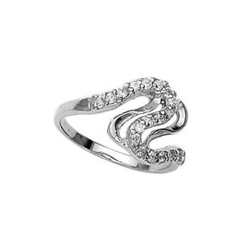 Elegant White CZ Silver Finger Ring-FRL035