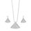 Diamond Cut Chain Silver Necklace Set-NS006