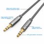 Surya 3.5mm AUX in Cord Auxiliary Audio Cable for Car[ 6 ft Nylon] 3.5 mm Male to Male 1/8 Stereo Wire w/Sheilded Connector Black