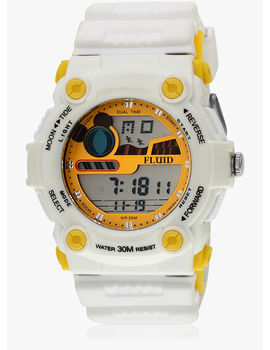 Fluid Dmf-003-Yl01 White/Yellow Digital Watch