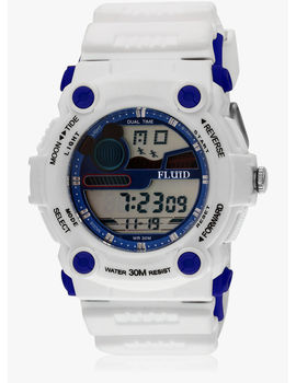 Fluid Dmf-003-Bl01 White/Blue Digital Watch