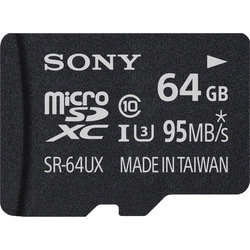Sony 64GB High Speed microSDXC UHS-I Memory Card (Class 10, U3)