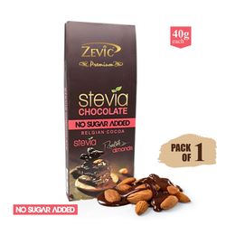 Zevic Sugar-less Chocolate with Roasted Almonds 40 gm