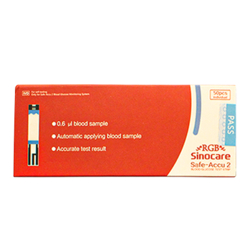 RGB Sinocare Safe-Accu 2 Blood Glucose Test Strip, 50 strips