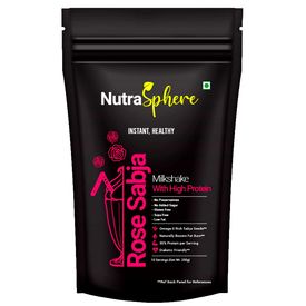 NutraSphere Instant Rose Sabja Natural Fat Burner MilkShake Mix (High Protein, Sugar Free), 200 gms - 6 sachets