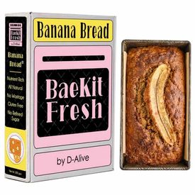 BaeKit Fresh Banana Bread by D-Alive (Nutrient Rich, Sugar Free, Gluten-Free & All Natural & Healthy) - Easy Interactive DIY Baking Kit to Bake at Home, 300g
