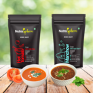 NutraSphere Instant Tomato & Manchow Soup Mix Helpful for Sugar Cholesterol Control (High Fiber, Sugar Free) - 400g, 20 Sachets
