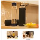 Fuzo Glass Infuser Water Bottle with Stainless Steel Infuser