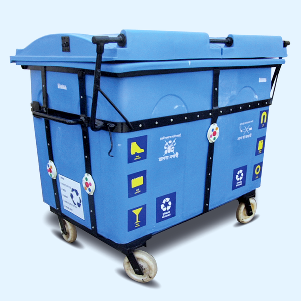 Community bins, aquamarine , 1100 liters