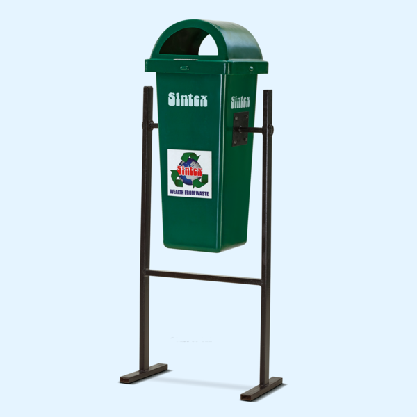 Litter bins with permanent structure, army green , 60 liters