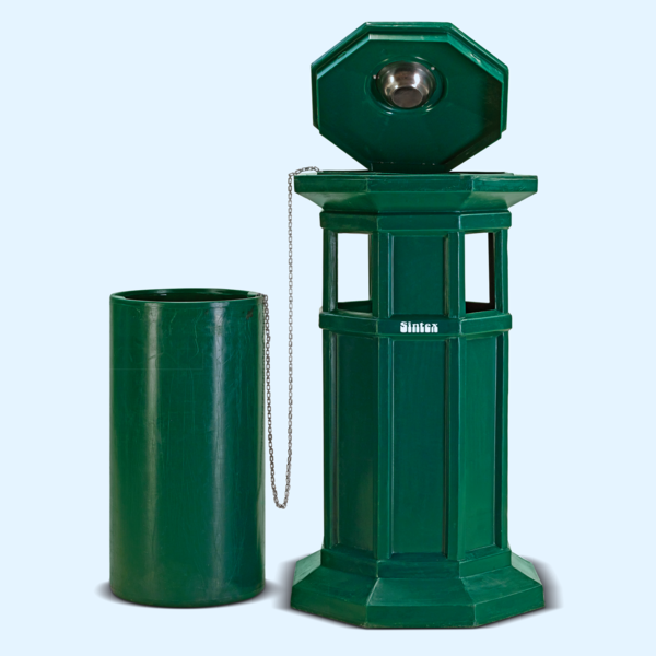 Hexagonal litter bins, army green , 60 liters