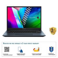 ASUS Vivobook Pro 14 OLED, Creator Laptop, AMD Ryzen R5-5600H, 8GB RAM, 512GB SSD, Shared Graphics, 14 Inch 2.8K (2880x1880) 90Hz OLED, HD Camera 720p with Privacy Shutter, Win11 Home, Finger Print, Blue