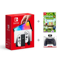 Switch Oled White Console+ SW Pikmin 3 Deluxe+ Accessory