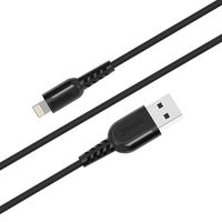 Porodo Metal Braided Lightning Cable 2.4m, Black