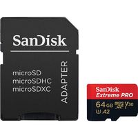 بطاقة الذاكرة سانديسك 64 جيجا بايت.,SanDisk 64GB Extreme Pro microSDXC Card with Adapter
