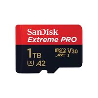 بطاقة سانديسك Extreme Pro microSD UHS I سعة 1 تيرابايت لفيديو 4K على الهواتف الذكية وكاميرات الحركة وطائرات الدرون بسرعة 200 ميجابايت / ثانية والكتابة 140 ميجابايت / ثانية وضمان مدى الحياة