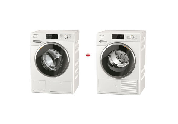 Miele Front Load Washer WWG 660 WCS TwinDos WiFi 9kg with Miele Heat-pump Dryer TWF 640 WP EcoSpeed 8kg