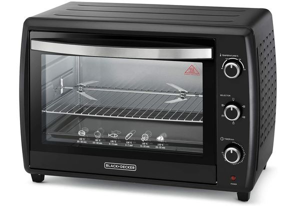 Black & Decker 70L Double Glass Multifunction Toaster Oven with Rotisserie for Toasting/ Baking/ Broiling, Black - TRO70RDG-B5