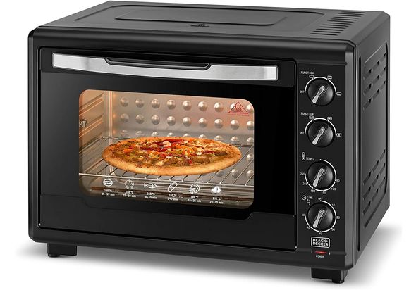 Black & Decker 55L Double Glass Multifunction Toaster Oven with Rotisserie for Toasting/ Baking/ Broiling, Black