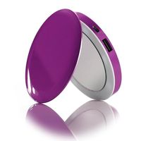 Sanho HyperJuice Pearl Compact Mirror with Rechargeable Battery Pack, Purple