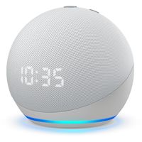 Amazon Echo Dot 4th Gen Smart speaker with clock and Alexa,  Glacier White